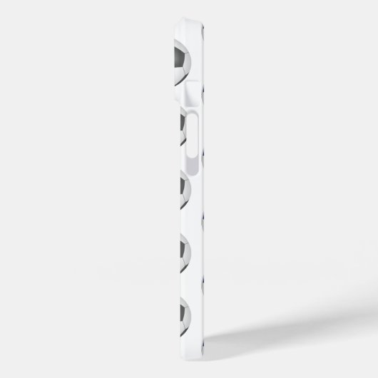 青い灰色のサッカーボールのモノグラムの模様 Case-Mate iPhoneケース (裏面 / 左)