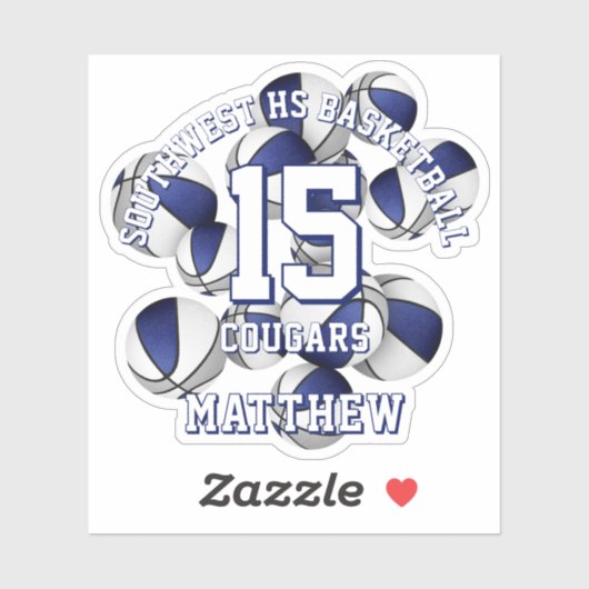 青い灰色のチームカラーバスケット団 シール (シート)