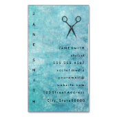 青い灰色のテクスチャスタイリストを表示 マグネット名刺 (正面縦)