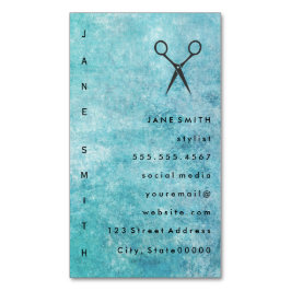 青い灰色のテクスチャスタイリストを表示 マグネット名刺