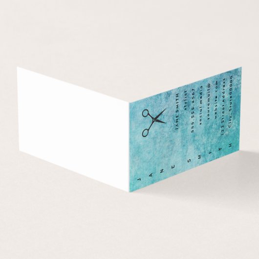 青い灰色のテクスチャスタイリストを表示 名刺 (外部)