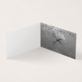 青い灰色のテクスチャスタイリストを表示 名刺 (内部)