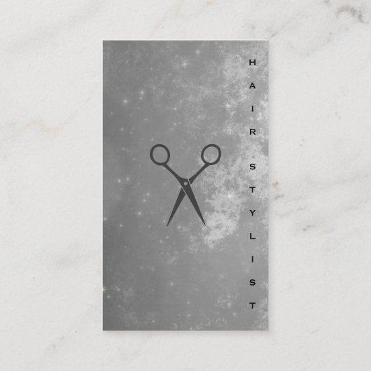 青い灰色のテクスチャスタイリストを表示 名刺 (裏面)