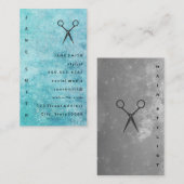 青い灰色のテクスチャスタイリストを表示 名刺 (正面/裏面)