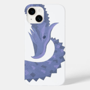 青い灰色のハートドラゴンの上に白 Case-Mate iPhone 14ケース