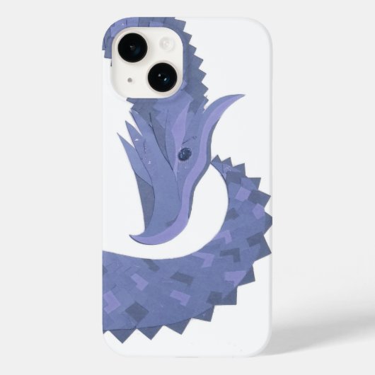 青い灰色のハートドラゴンの上に白 Case-Mate iPhoneケース (裏面)