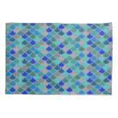 青い灰色のパターはかりで測ン 枕カバー (裏面-左)