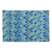 青い灰色のパターはかりで測ン 枕カバー (裏面-右)