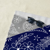 青い灰色のボホフローラ羽模様バレーボール ビーチタオル (インサイチュ)