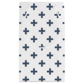 青い灰色のポルカが白に交差する スモールペーパーバッグ (裏面)