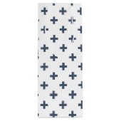 青い灰色のポルカが白に交差する ワインギフトバッグ (裏面)