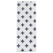 青い灰色のポルカが白に交差する ワインギフトバッグ (正面)