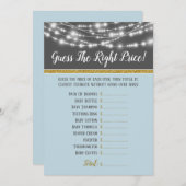 青い灰色のライトは、適切な価格の赤ちゃんシャワーを推測 招待状 (正面/裏面)