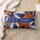 青い灰色の多くのバスケットボールの子供のスポーツルーム ランバークッション (ブランケット)