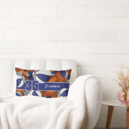 青い灰色の多くのバスケットボールの子供のスポーツルーム ランバークッション