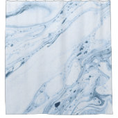 青い灰色の大理石の渦巻き背景 シャワーカーテン (正面)