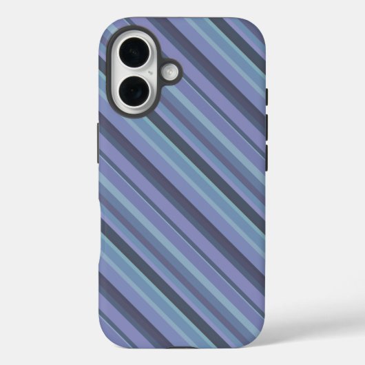 青い灰色の対角線のストライプ Case-Mate iPhoneケース (裏面)