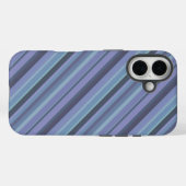青い灰色の対角線のストライプ Case-Mate iPhoneケース (裏面 (横))