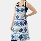 青い灰色の幾何学的パターン エプロン (インサイチュ)