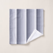 青い灰色の影のストライプ バスタオルセット (ウォッシュタオル)