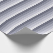 青い灰色の影のストライプ ラッピングペーパー (角)