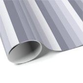 青い灰色の影のストライプ ラッピングペーパー (ロールコーナー)