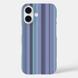 青い灰色の水平のストライプ iPhone 16ケース