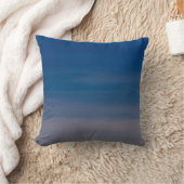 青い灰色の水平ストライプの空自然 クッション (ブランケット)