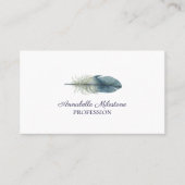 青い灰色の水色のフェザーを描いたシックハンド 名刺 (正面)