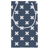 青い灰色の白い十字 スモールペーパーバッグ (裏面)