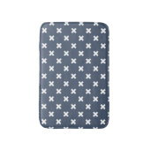 青い灰色の白い十字 バスマット (正面縦)