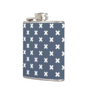 青い灰色の白い十字 フラスク (左)