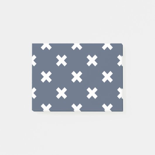 青い灰色の白い十字 ポストイット (正面)