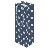 青い灰色の白い十字 ワインギフトバッグ (裏面アングル)