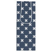 青い灰色の白い十字 ワインギフトバッグ (正面)