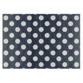 青い灰色の白い水玉模様 カッティングボード