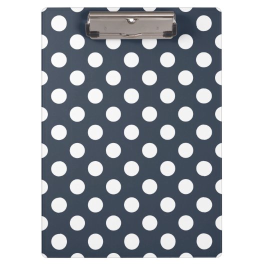 青い灰色の白い水玉模様 クリップボード (正面)