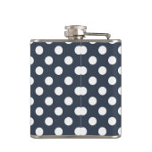 青い灰色の白い水玉模様 フラスク (裏面)