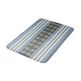 青い灰色の白と緑 バスマット