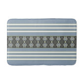 青い灰色の白と緑 バスマット (正面)