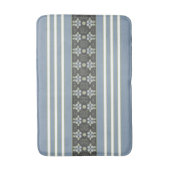 青い灰色の白と緑 バスマット (正面縦)