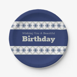 青い灰色の緑と白 ペーパープレート