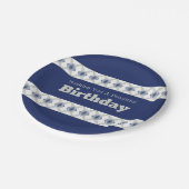 青い灰色の緑と白 ペーパープレート (アングル)