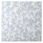 青い灰色の葉のパターン タイル (正面)