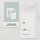 青い灰色の計算機モダンアイコン会計税 名刺 (正面/裏面)
