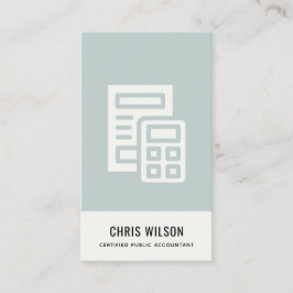 青い灰色の計算機モダンアイコン会計税 名刺