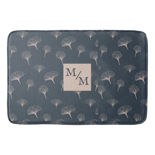 青い灰色の鍛鉄のギンコ バスマット (正面)