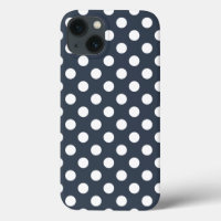 青い灰色のCase-Mate iPhone casの白い水玉模様