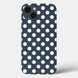 青い灰色のCase-Mate iPhone casの白い水玉模様 13ケース