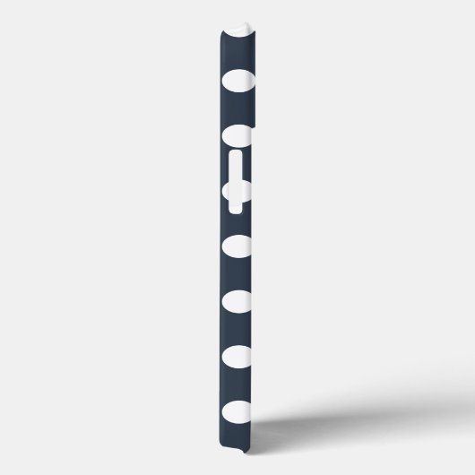 青い灰色のCase-Mate iPhone casの白い水玉模様 Case-Mate iPhoneケース (裏面 / 右)